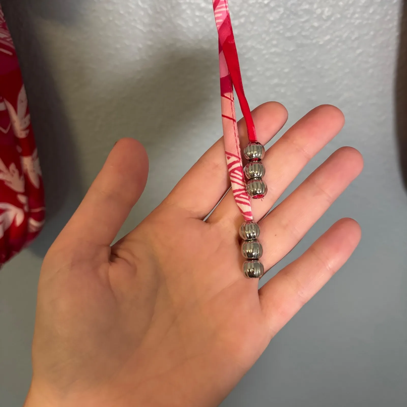 Caroline Constas Pink Tribal Print V Neck Ring Detail Crop Top Long Sleeve Large - Image 6