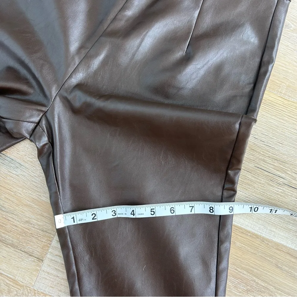 Brown leather flare pants size‎ S - Image 6
