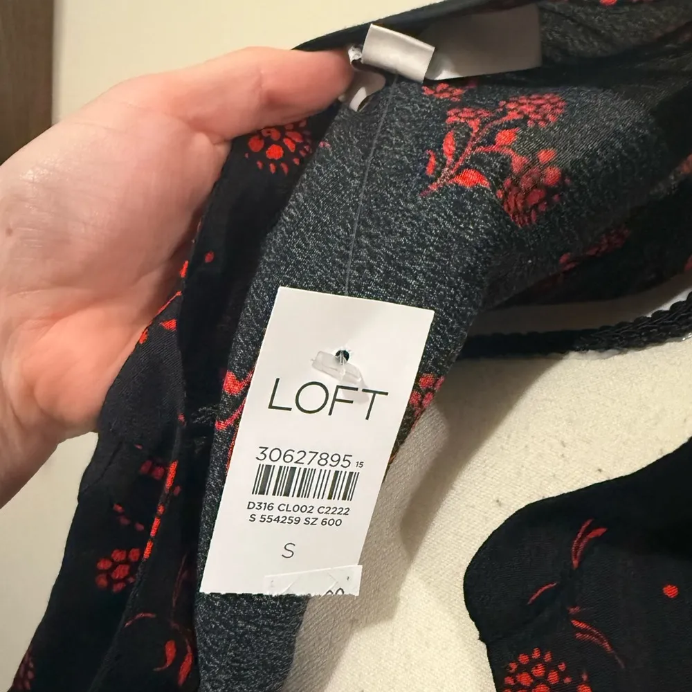 LOFT Black and Red Bishop Sleeve Sundress - Image 3