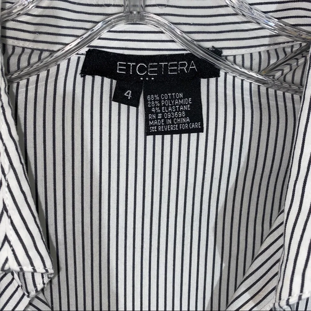 Etcetera Black & White Blouse Size 4 - Image 3