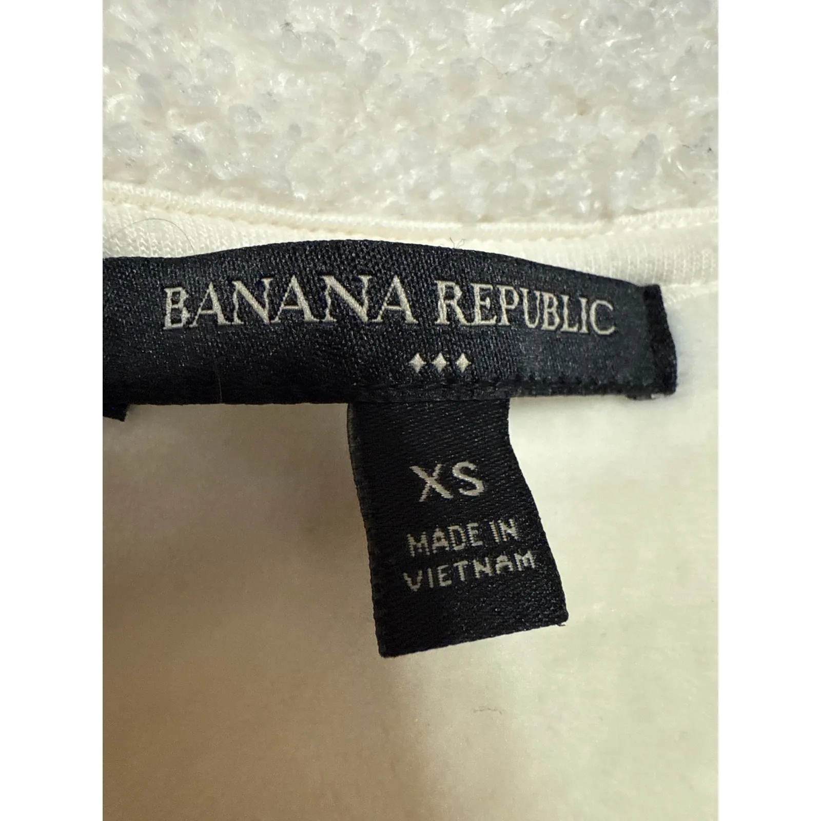 Banana Republic Cream Long Sleeve Full Zip Teddy Sherpa Bomber Jacket Size XS - Image 4