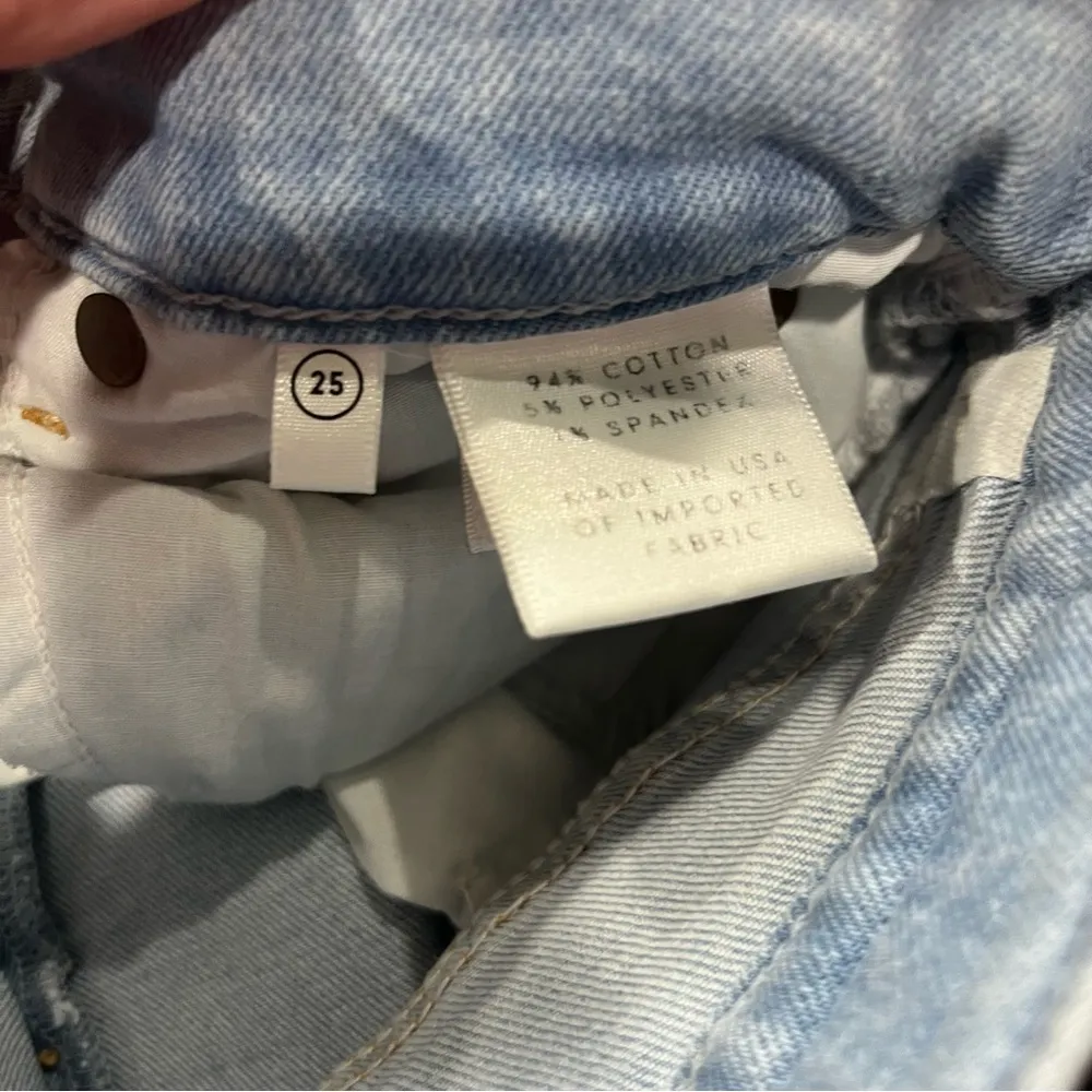 GRLFRND X REVOLVE Kendall High Rise Skinny Jeans Size 25 Distressed Blue Lt Wash - Image 7