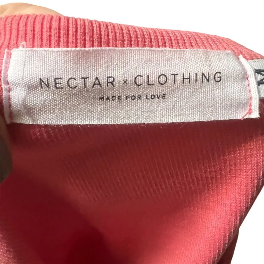 Nectar Clothing Women's One Shoulder Pink Rib-Knit Crop Tank Top Size M - Image 6