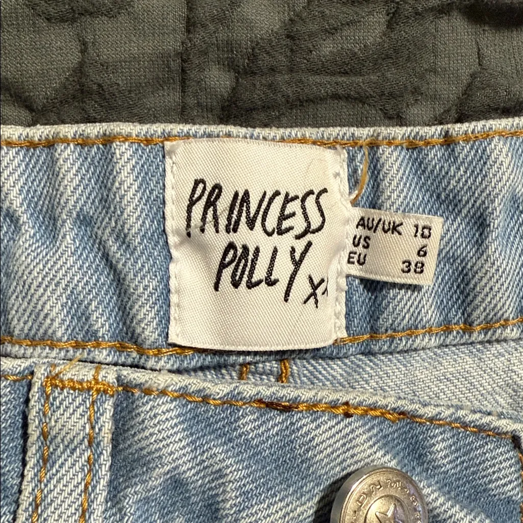 Princess Polly size 6 not an angel straight leg denim jeans stars preloved - Image 9