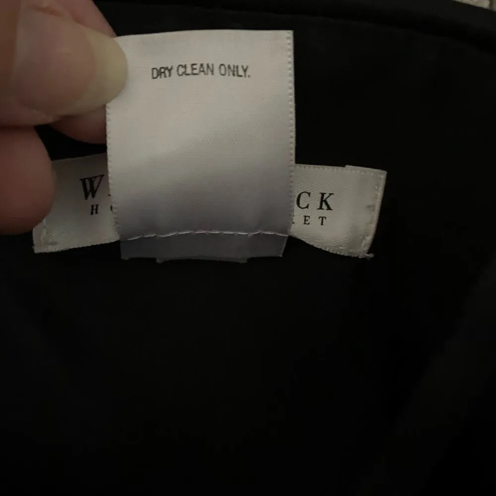 WHBM Size 0 Silk Chiffon Ruffled Strapless Cocktail Dress Formal Black - Image 5