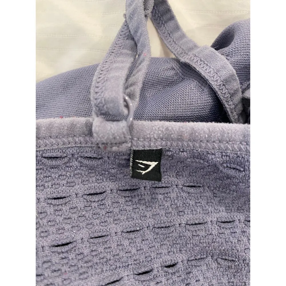 Gymshark Sports Bra Women's Size S Strappy Back Seamless Lavender Stretchy Nylon - Image 7