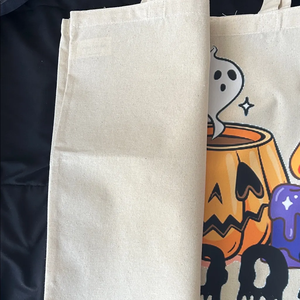 Halloween Pumpkin Tote Bag Orange - Image 2
