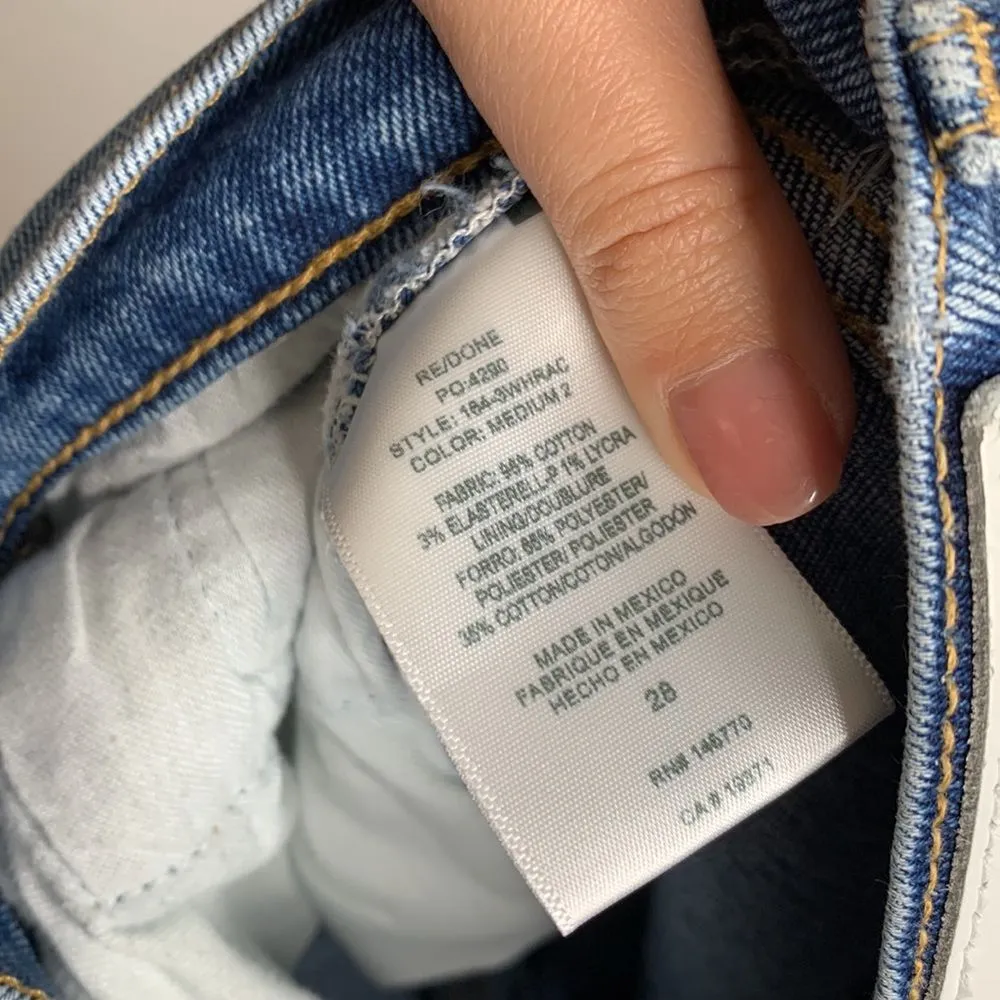 Re/Done High Waisted Button Fly Skinny Jeans‎ Size 28 - Image 5