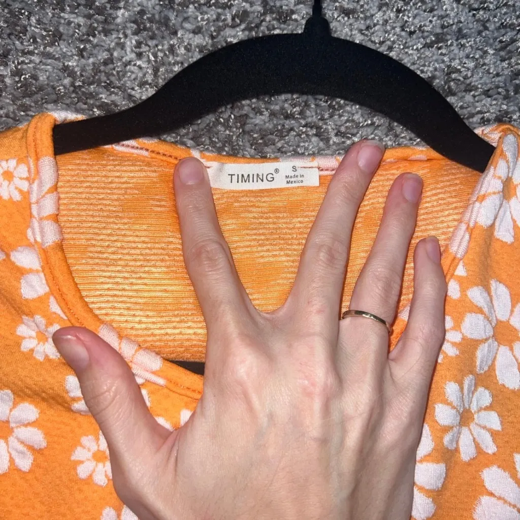 Timing Orange and White Floral Top - Image 2