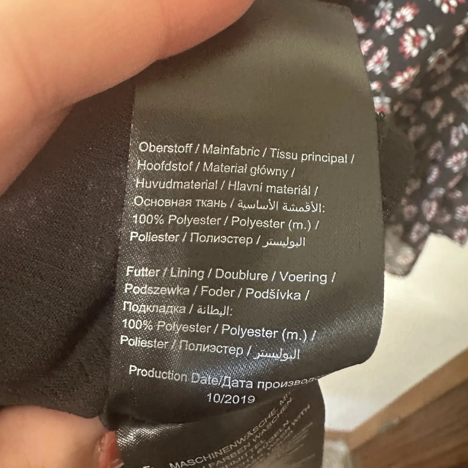 Ulla Popken Midi Dress Womens 28/30 Black Red Floral Long Sleeve Lined Tie Waist - Image 7