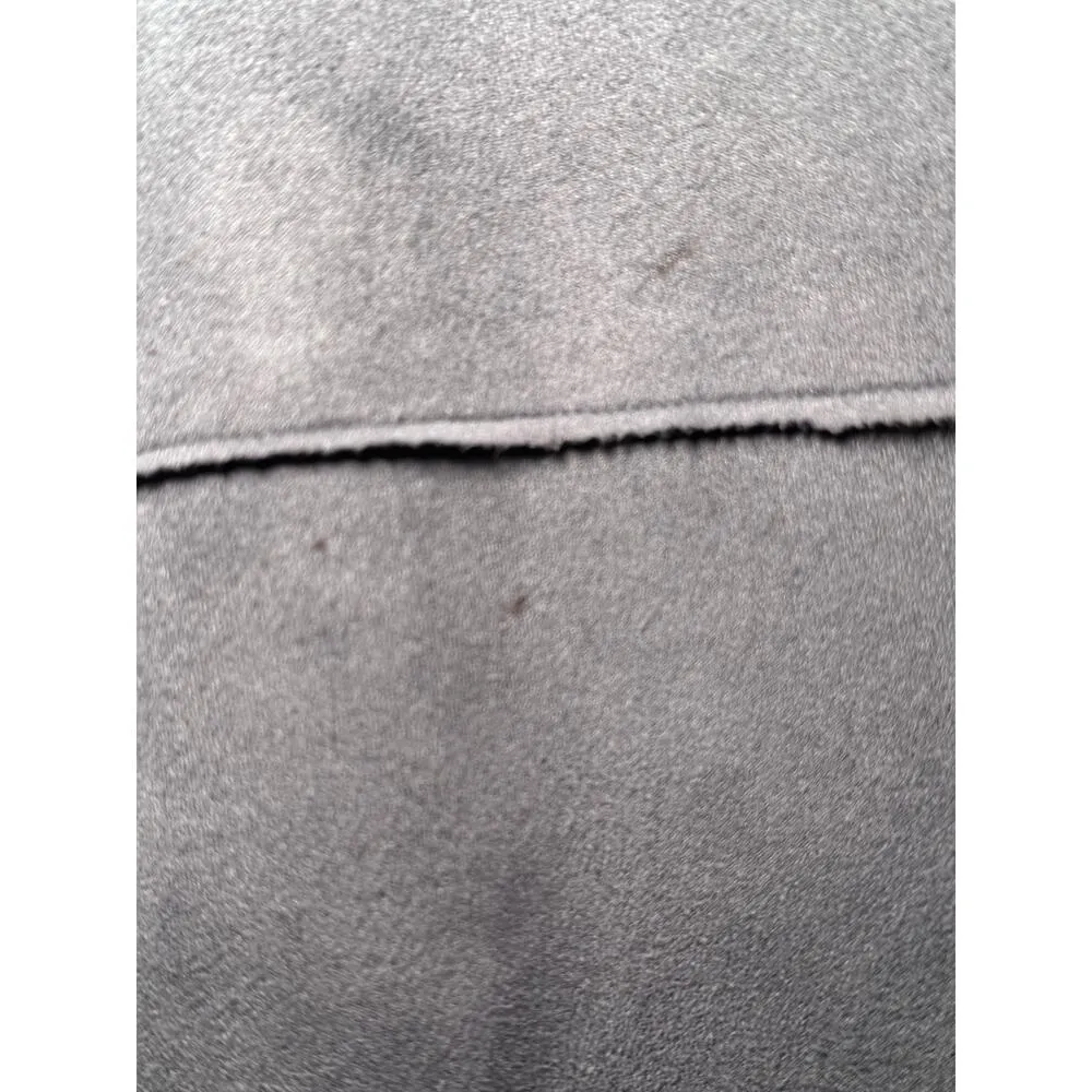 Zara L Steel Blue Faux Suede Open Front Jacket Fringe Boho Western Retro - Image 9