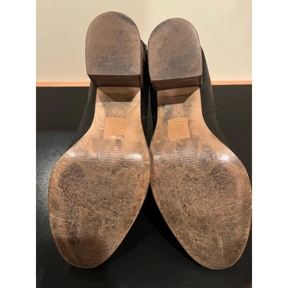 The Regan Ankle Black Leather Chelsea Boots Block Heel Women's Size 9.5 - Image 6