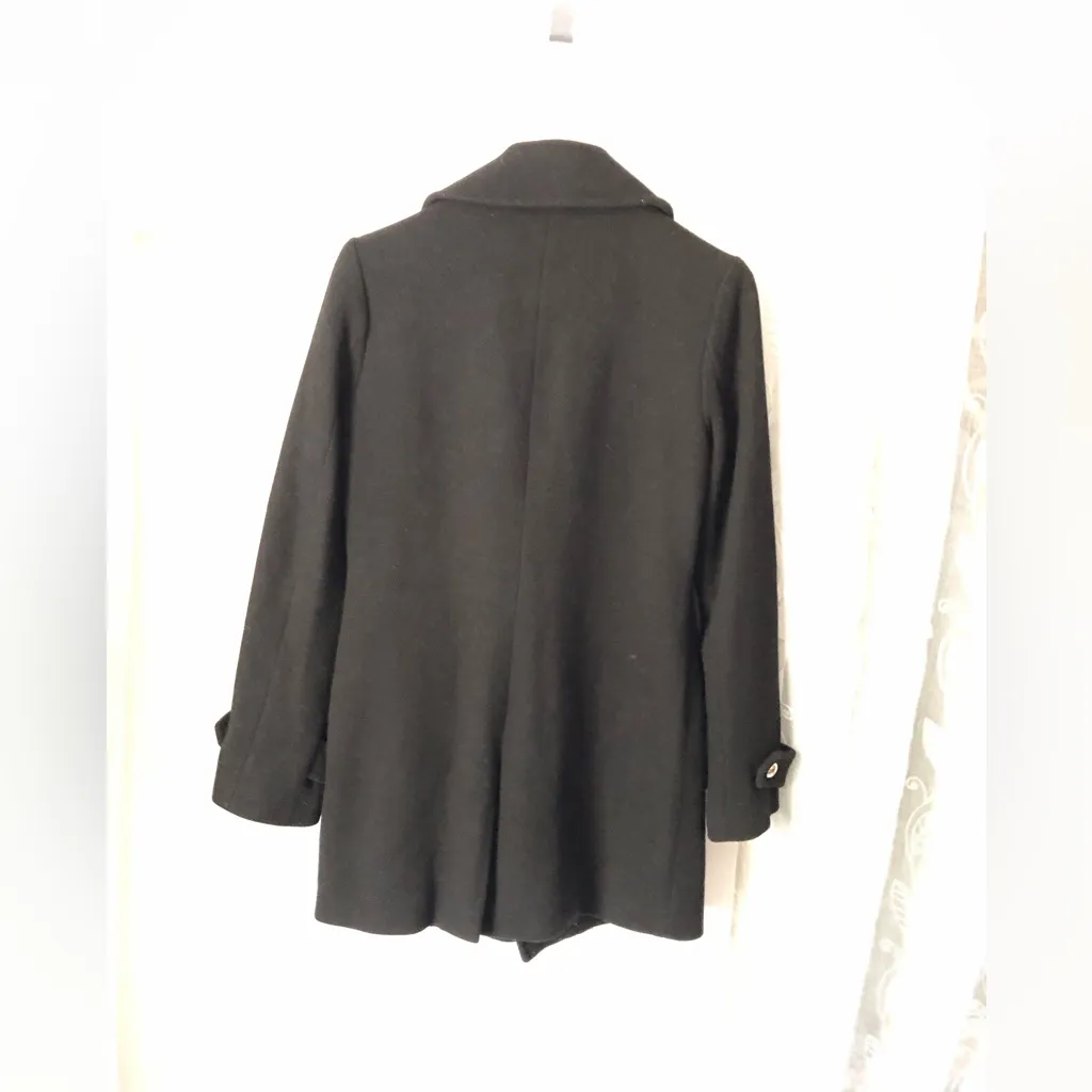 Michael Kors Wool Blend Coat Black Double Breasted women sz 0 pea coat oversized - Image 8