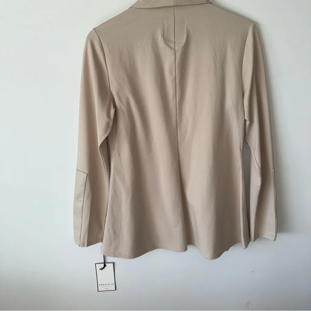 NWT Bagatelle Beige Women's Drape Open Front Dressy Business Blazer Size‎ Large - Image 7