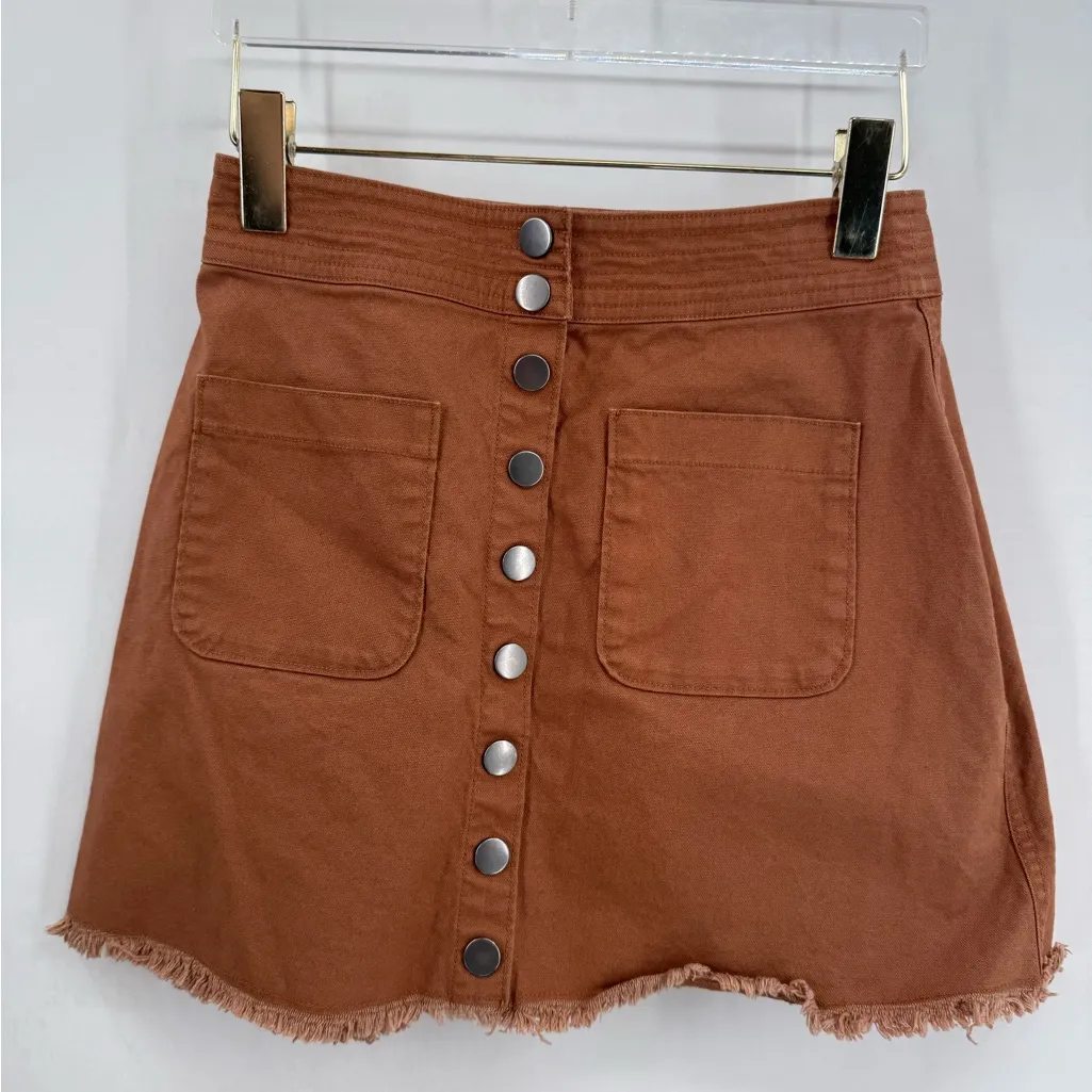 Madewell High‎ Waist Snap A-Line Skirt in Burnt Sienna Size 0 - Image 4