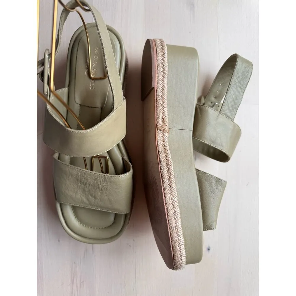 Paloma Barceló Adeline Sandal in Salvia/ olive green size 40/ US 9.5 - Image 3