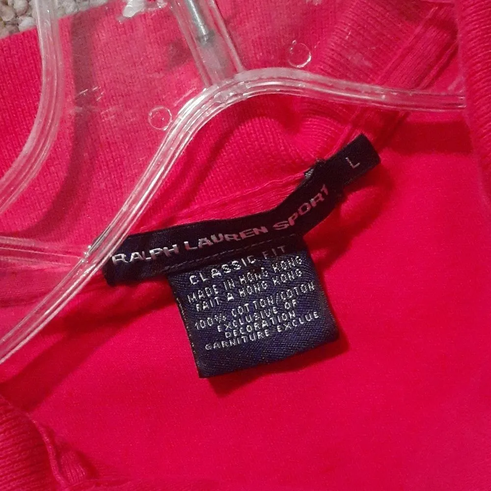 Ralph Lauren Sport Pink Classic Fit Cotton Polo SIZE L - Image 2