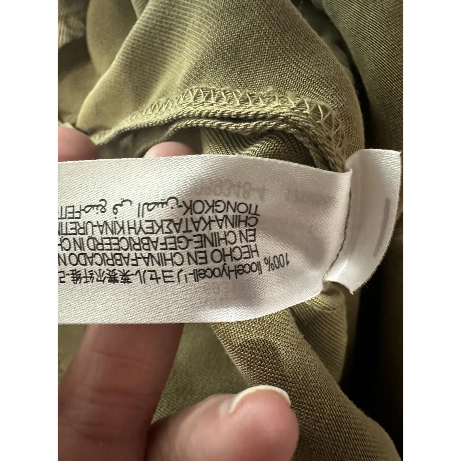 Zara Utility Pocket Olive Green Oversized Shirt Dress Lycocell EUC Size M - Image 8