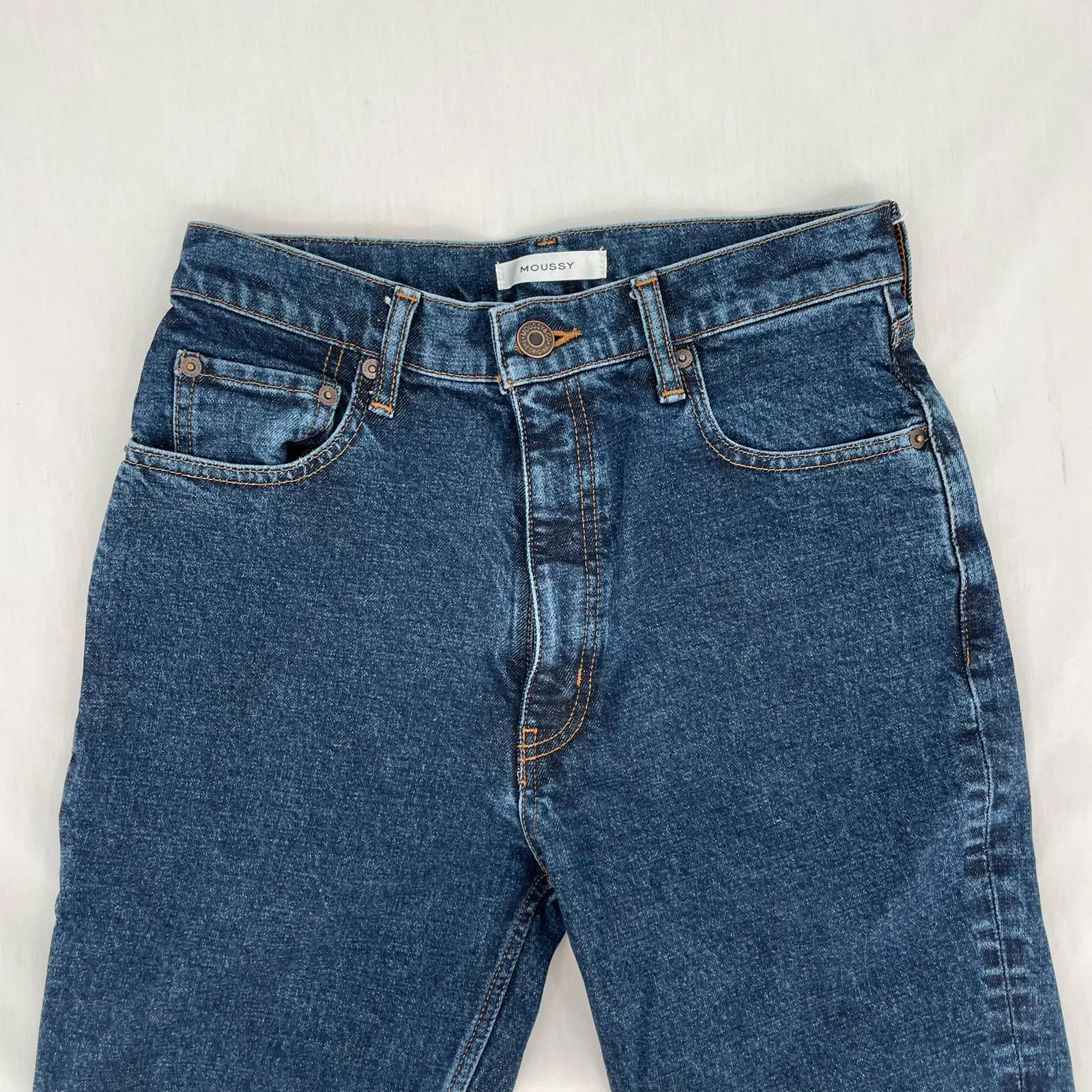 MOUSSY Blue Jeans MVS Skinny Zip Fly Indigo Dark Wash Denim Style 010EAC12 - Image 3