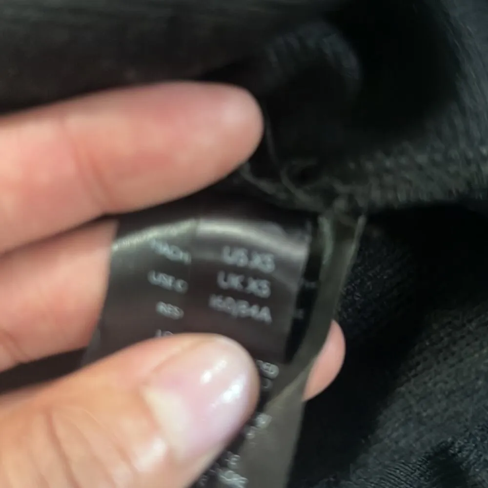 Free people Biana Black Mini Dress Knit Lace-up Back XS 3/4 Balloon Sleeve - Image 10