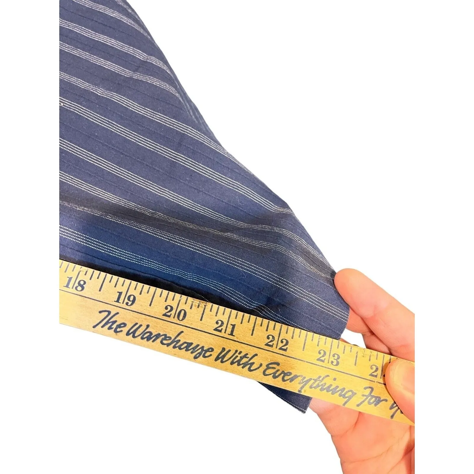 New York & Company Capri Chino Pants Women's Size 4 Striped Blue Cotton Spandex - Image 8