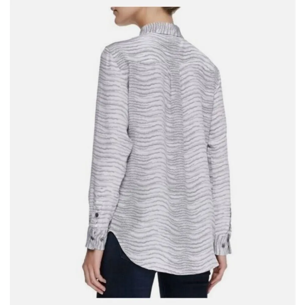 Equipment Femme Slim Signature Button Up Blouse 100% Silk Womens Size Small - Image 12