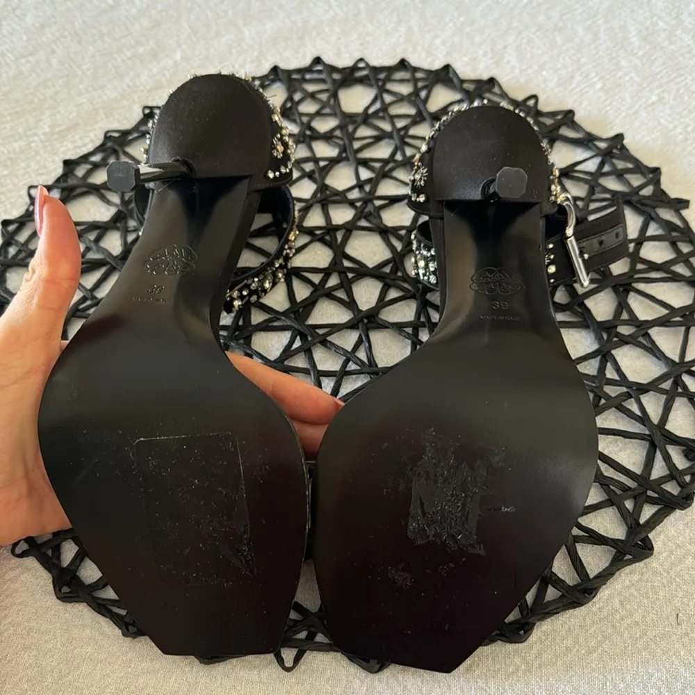 Alexander Mcqueen Pin 105 Crystal-embellished Satin Sandals,SZ 39, $1,797 - Image 10