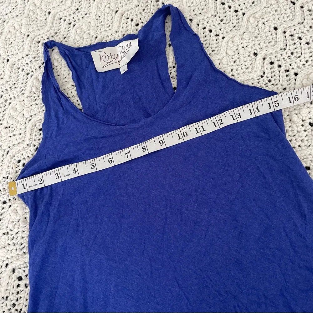 Rory Beca Raw Edge Scoop Neck Racerback Tank Top Royal Blue (Small) - Image 4