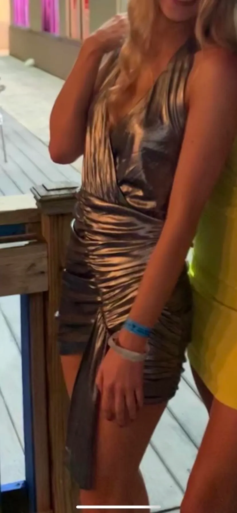 superdown Metallic Halter Mini Dress - Image 4