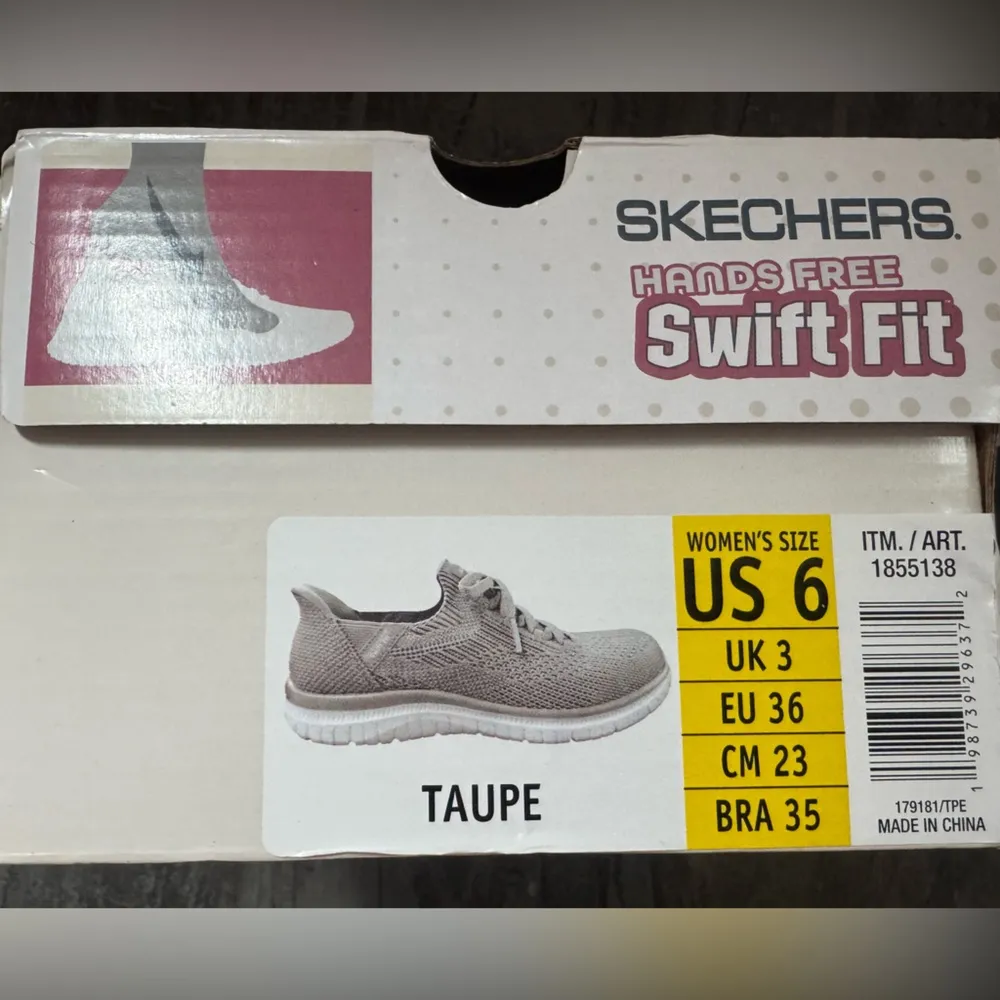 SKECHERS Slip-ins Swift fit Virtue Divintiy Shoes Sneakers Taupe Women's size 6 - Image 6