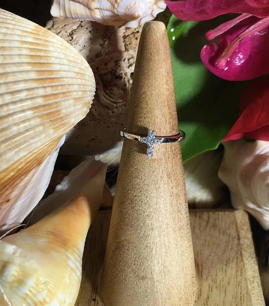 Cross Sterling Silver Toe Ring Midi Ring - Image 2