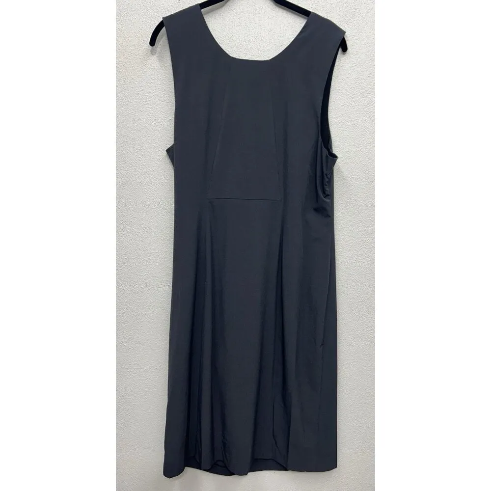 NIC + ZOE Tech Stretch Ruche Dress Size Large Black Sleeveless Athletic - Image 4