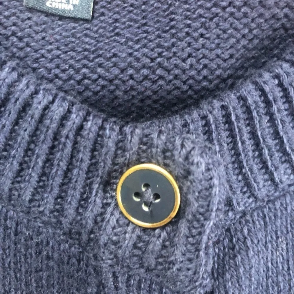 Tommy Hilfiger Navy Red Zigzag Argyle Button Up Cardigan Sweater Sz L Cozy Soft - Image 6