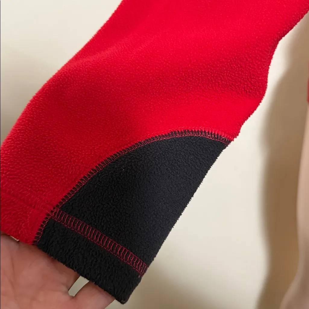 Lands’ End Red/Black Thermacheck Ultra Soft Zip up Fleece size small 6 - Image 3