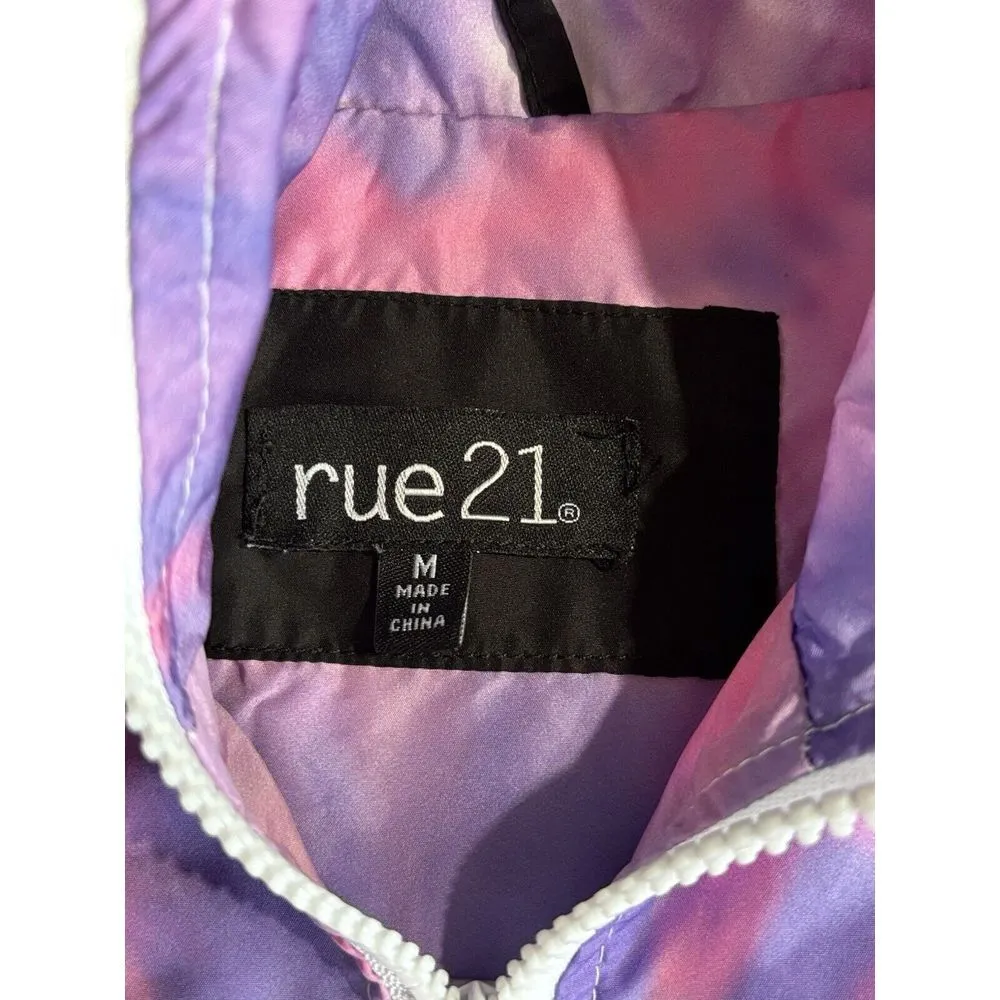 Rue 21 Pink/Purple Tie Dye Pullover 1/4 Zip Size M Long Sleeve Baby Girl Graphic - Image 5