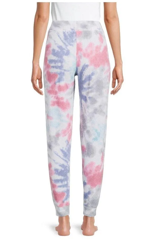 SECRET TREASURES Womens Waffle Knit Sleep Jogger Size Medium 8-10 Tie Dye New - Image 3