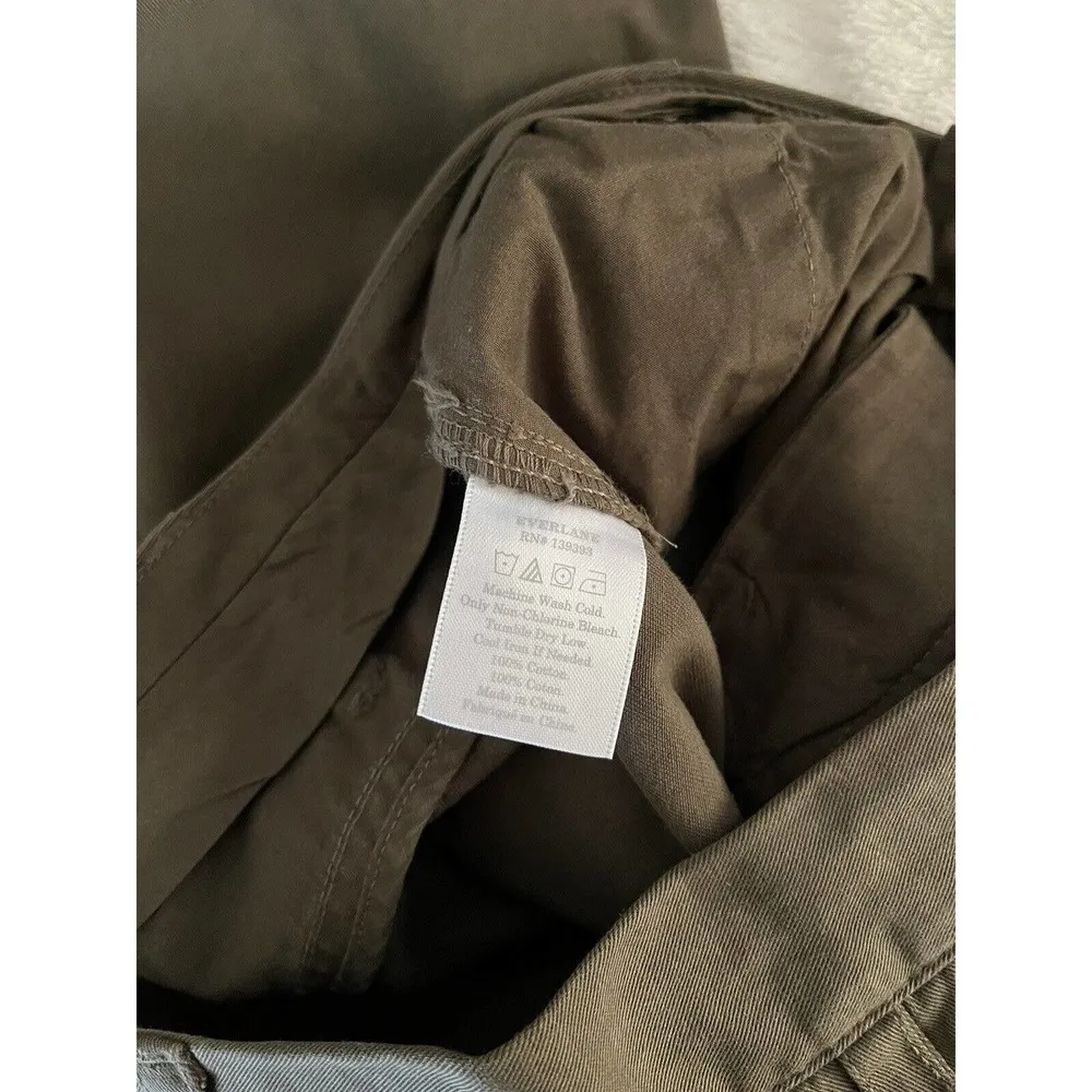NWOT Everlane Olive Green High Waisted Straight Leg Cotton Chino Pants Womens 32 - Image 7