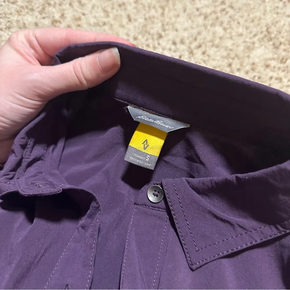 Eddie Bauer Purple Long Sleeve Button Up Hiking Outdoor Shirt - Image 4