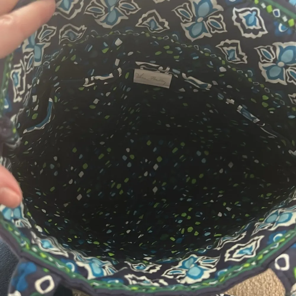 Vera Bradley Blue/Green Print Fabric Tote Bag - Image 8