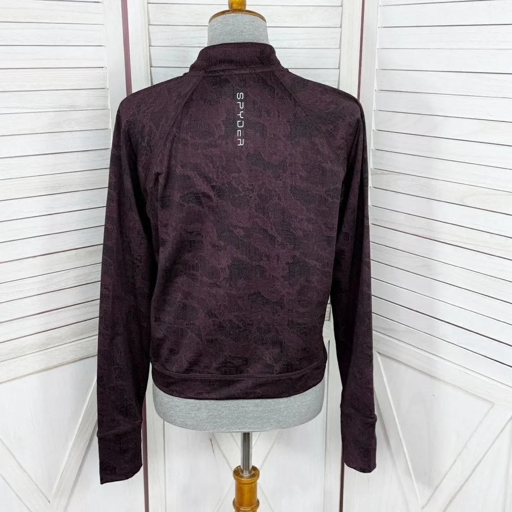 Spyder Active Half Zip Mock Neck Pullover Top Plum Purple Medium - Image 4