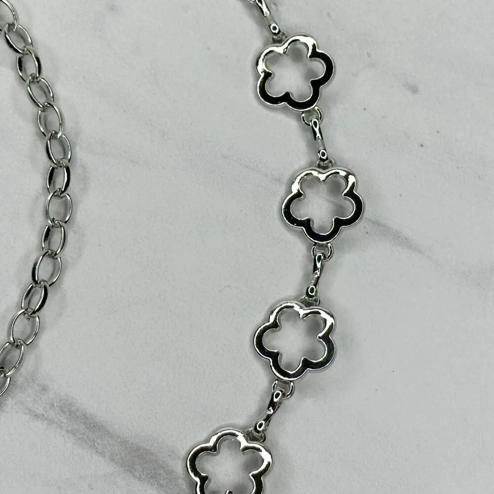 Silver Tone Boho Open Flower Concho Chain Belt Y2K One Size (OS) ✨ - Image 5