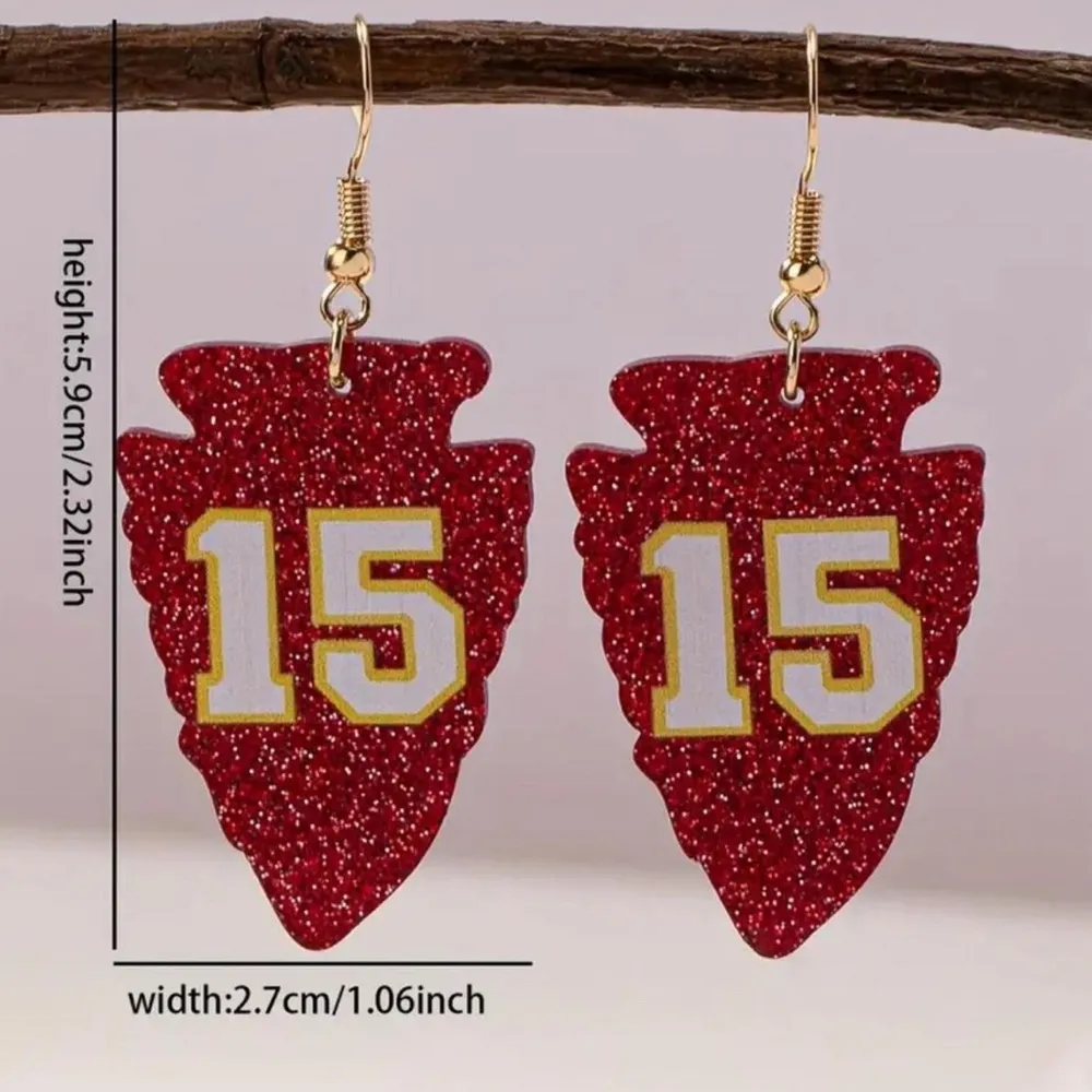 Kansas City Acrylic Arrowhead Earrings - Image 2