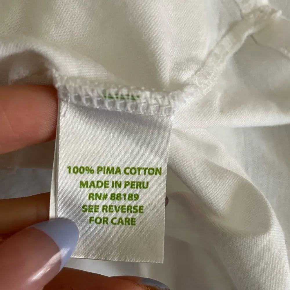 Lilly‎ Pulitzer Cotton V-Neck Basic Longsleeve size small white - Image 2