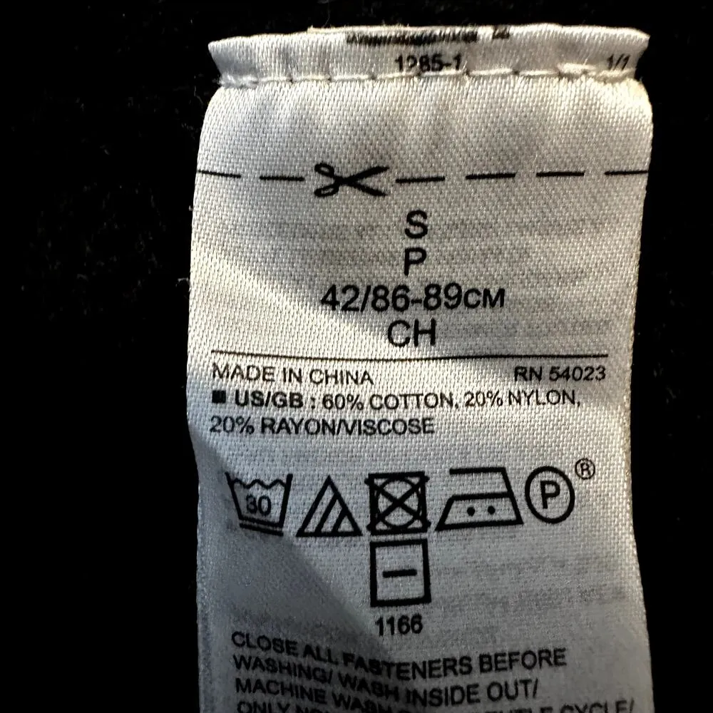 Banana Republic Cotton Cable Knit Sweater Crewneck Button Detail Black Small - Image 4