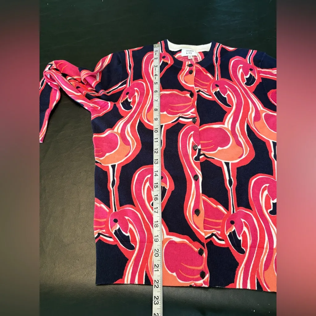 crown & ivy Flamingo Button Cardigan size S - Image 10