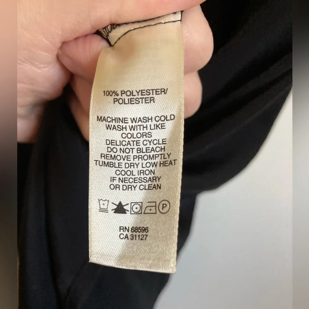 DKNY Jeans New Black Sheer Mesh Yoke V Neck Zipper Front Sleeveless Tank Top - Image 4