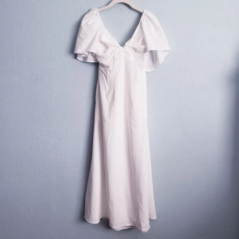 Baltic Born Indie Back Tie White Midi Dress - Image 3