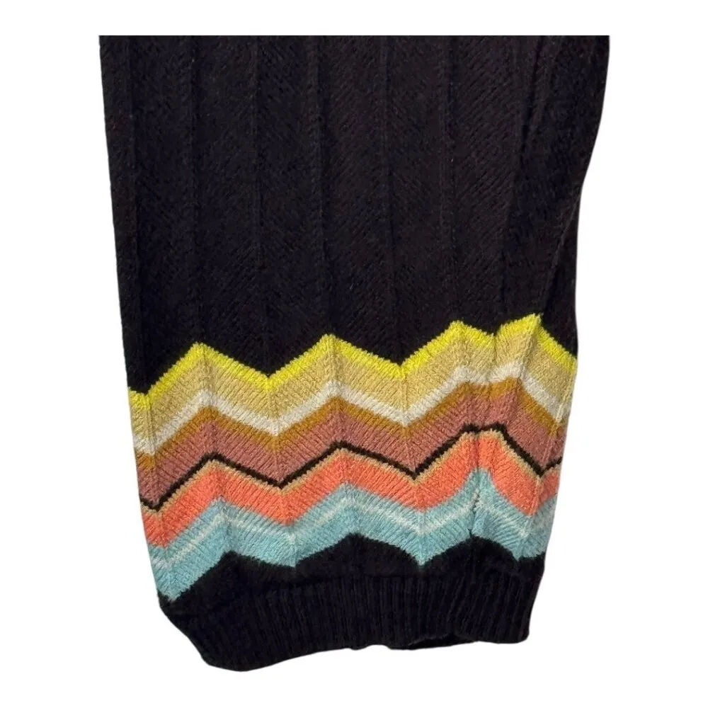 Missoni Target Leggings Women Large Brown Ribbed Knit Chevron Hem Pants‎ - Image 9