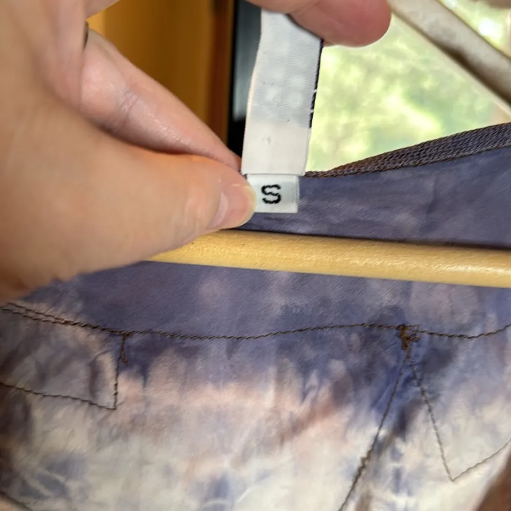 Vintage Gregory Parkinson Silk Tie Dye Chiffon Applique Shift Dress Size Small Blue - Image 7