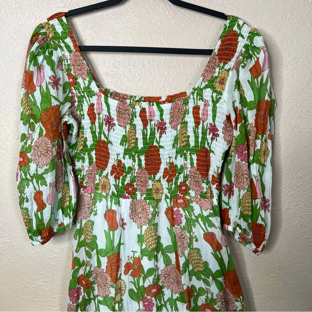 Olivia James Bridget Midi Dress in Mod Floral Melon XS - Image 3